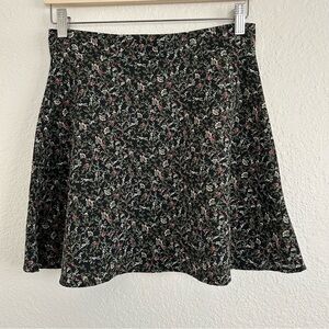 Floral Black Skirt